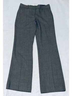 Ann Taylor Pants Womens 2 Brown Herringbone Trousers Wool Career Work Academia